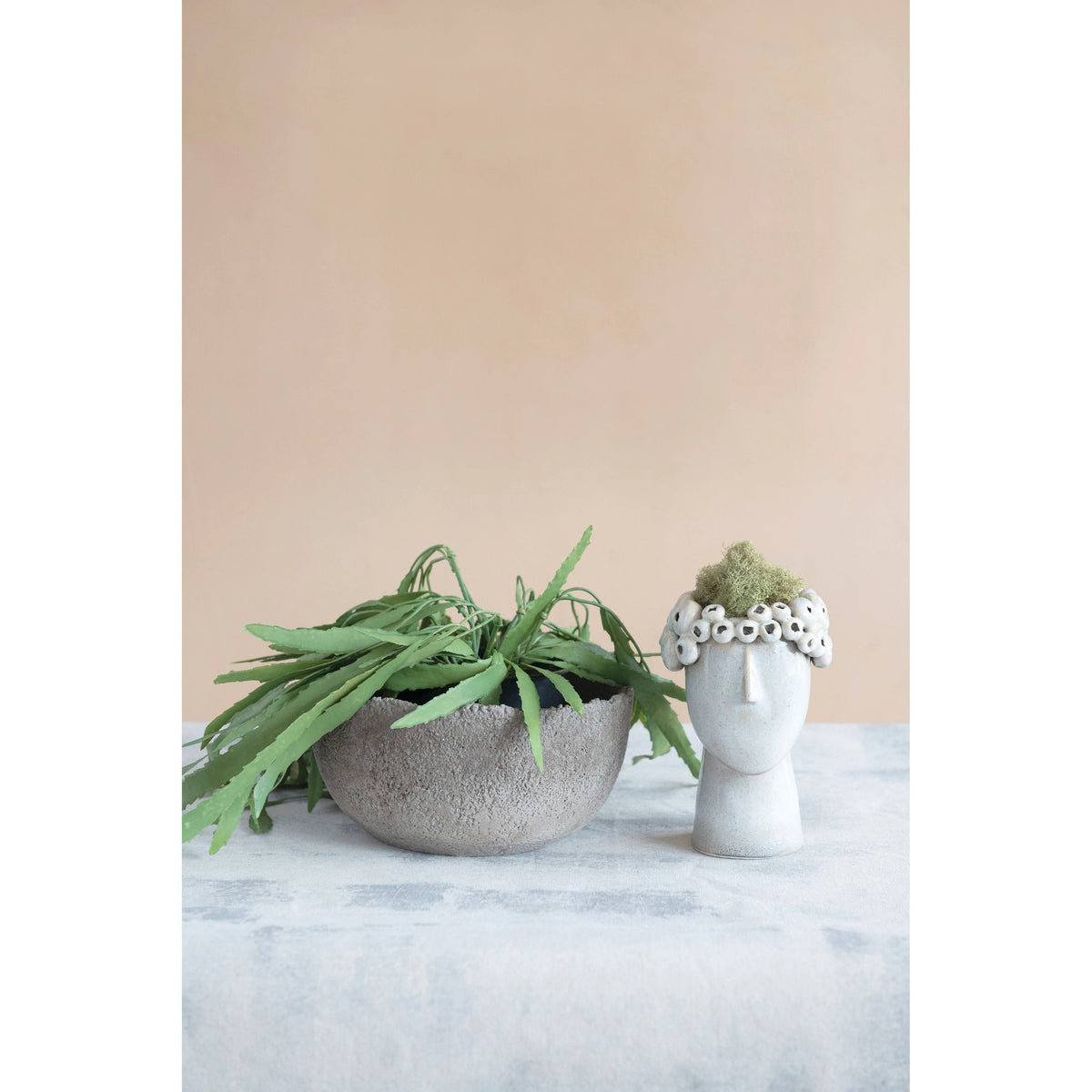 Creative Co-Op Creative Co-op Stoneware Head Planter - Little Miss Muffin Children & Home