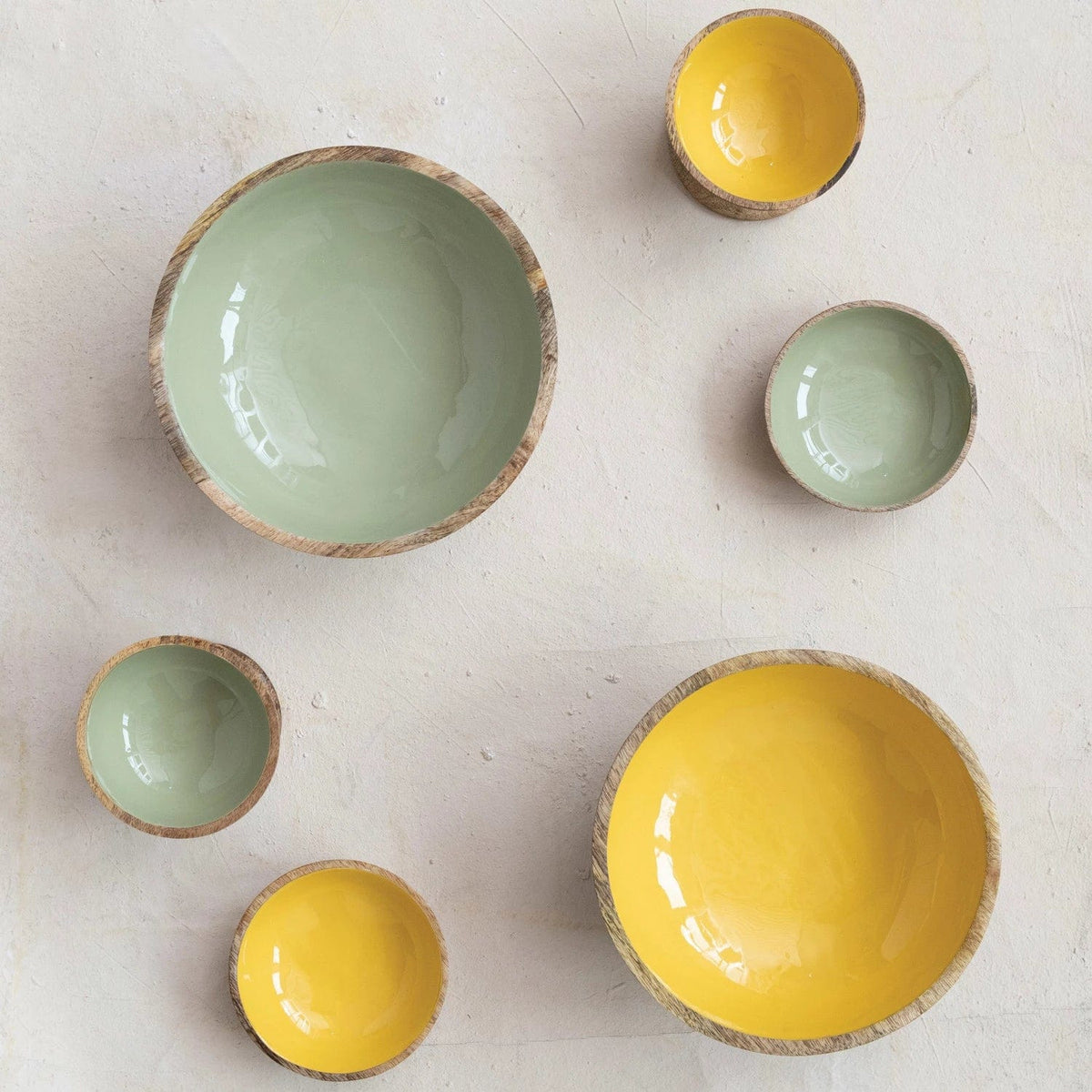 Creative Co-Op Creative Co-op Enameled Mango Wood Footed Bowl - Little Miss Muffin Children & Home