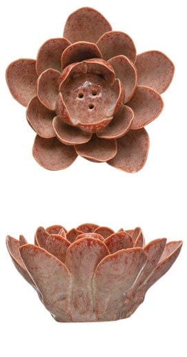 Creative Co-op Creative Co-op Handmade Stoneware Flower Incense Holder - Little Miss Muffin Children & Home