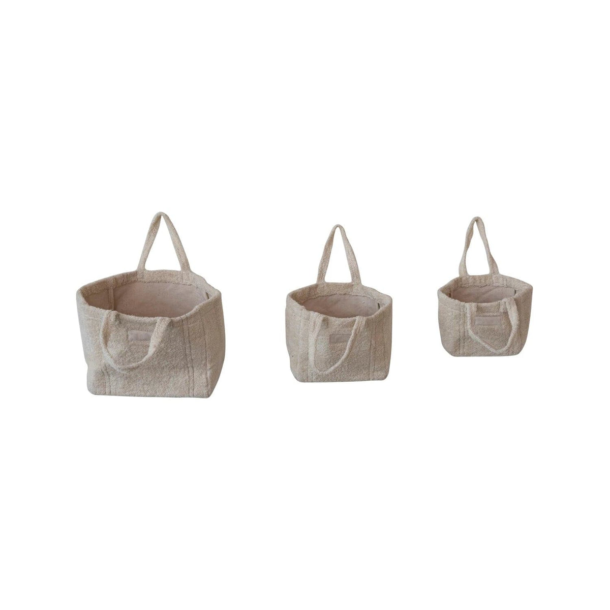 Creative Co-Op Creative Co-op Cotton Terry Tote Bags with Handles - Little Miss Muffin Children & Home