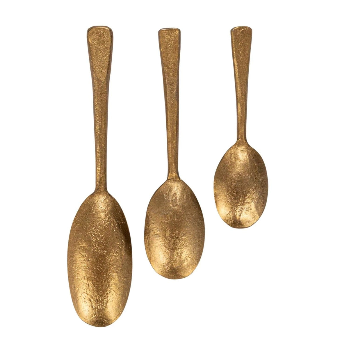 Creative Co-op Creative Co-op Hand-Forged Iron Spoons Antique Gold Finish Set 3 in Printed Drawstring Bag - Little Miss Muffin Children & Home