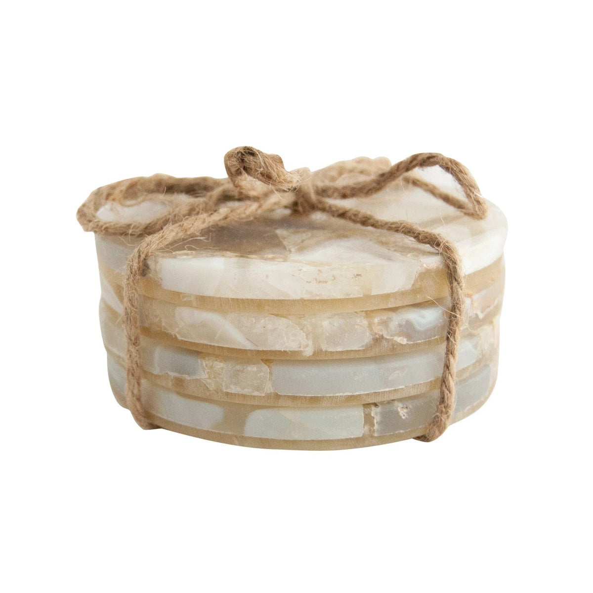Creative Co-op Creative Co-op 4" Round Agate Coasters S/4, Multi Color (Each One Will Vary) - Little Miss Muffin Children & Home