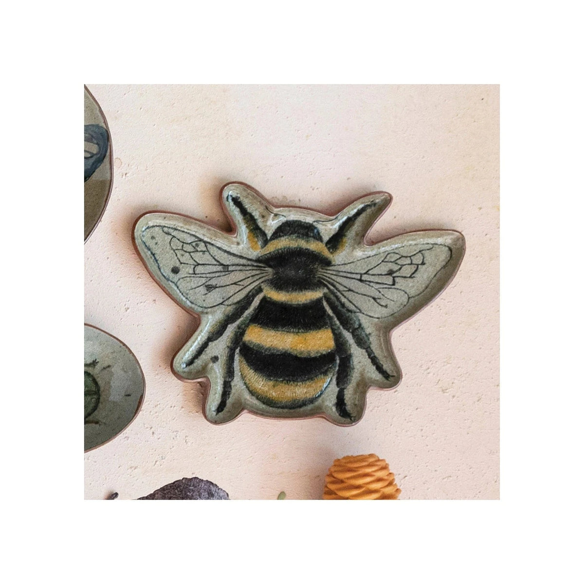 Creative Co-op Stoneware Bee Plate (Each One Will Vary) - Little Miss Muffin Children & Home
