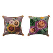 Creative Co-op 18" Square Cotton Tufted Floral Pillow with Pom Poms, 2 Available Styles - Little Miss Muffin Children & Home