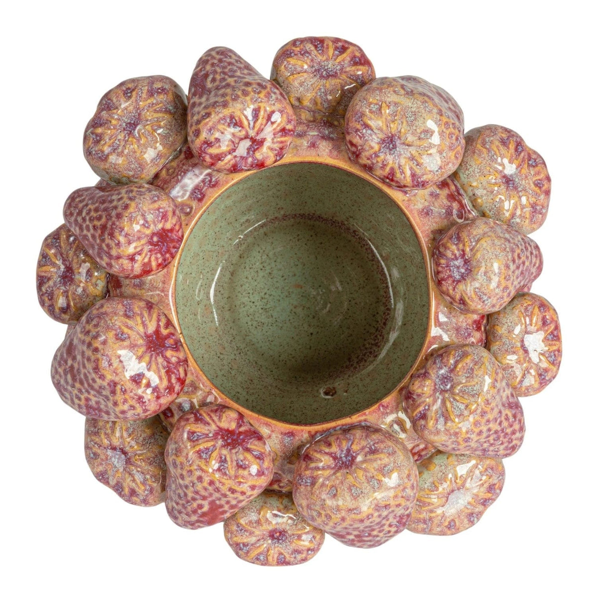 Creative Co-op Creative Co-op Berry Delight 3D Strawberries Stoneware Planter/Vase (Holds 3" Pot) (Each One Will Vary) - Little Miss Muffin Children & Home
