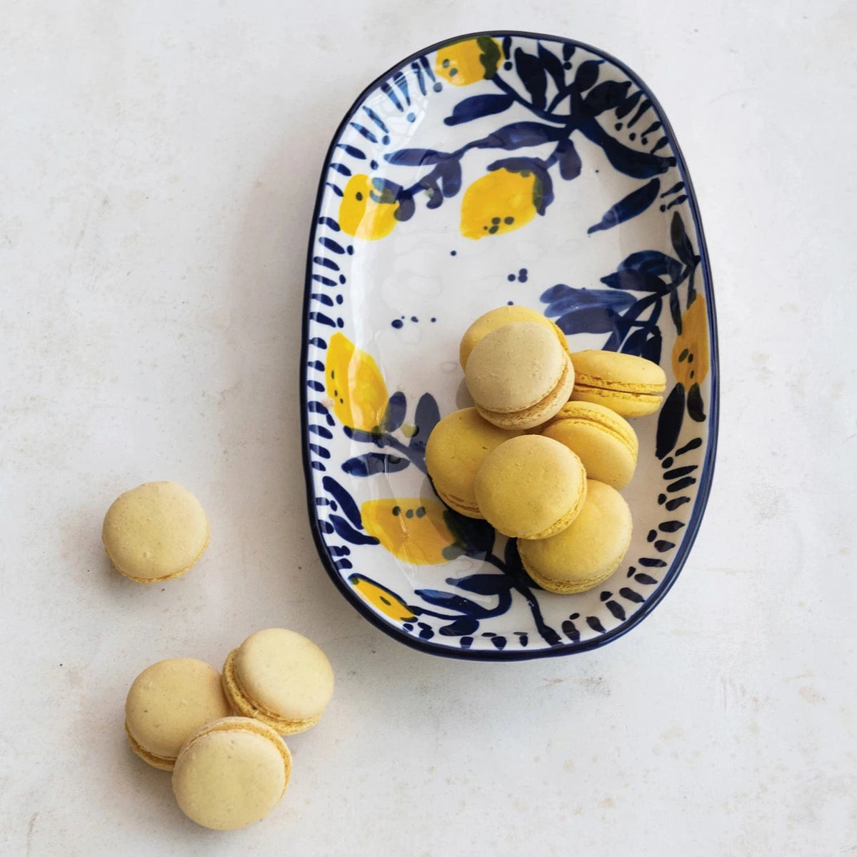 handpainted lemon platter