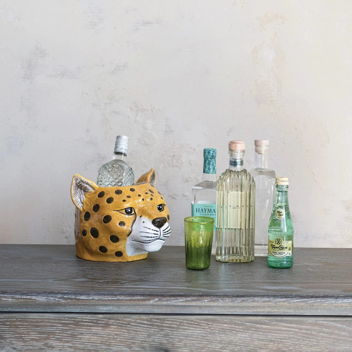 Creative Co-op Ceramic Cheetah Head Planter/Bottle Cooler - Little Miss Muffin Children & Home