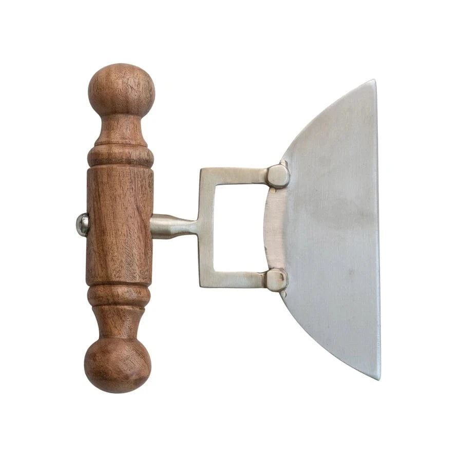 Creative Co-op Stainless Steel Cheese Knife with Brass Detail & Acacia Wood Handle - Little Miss Muffin Children & Home