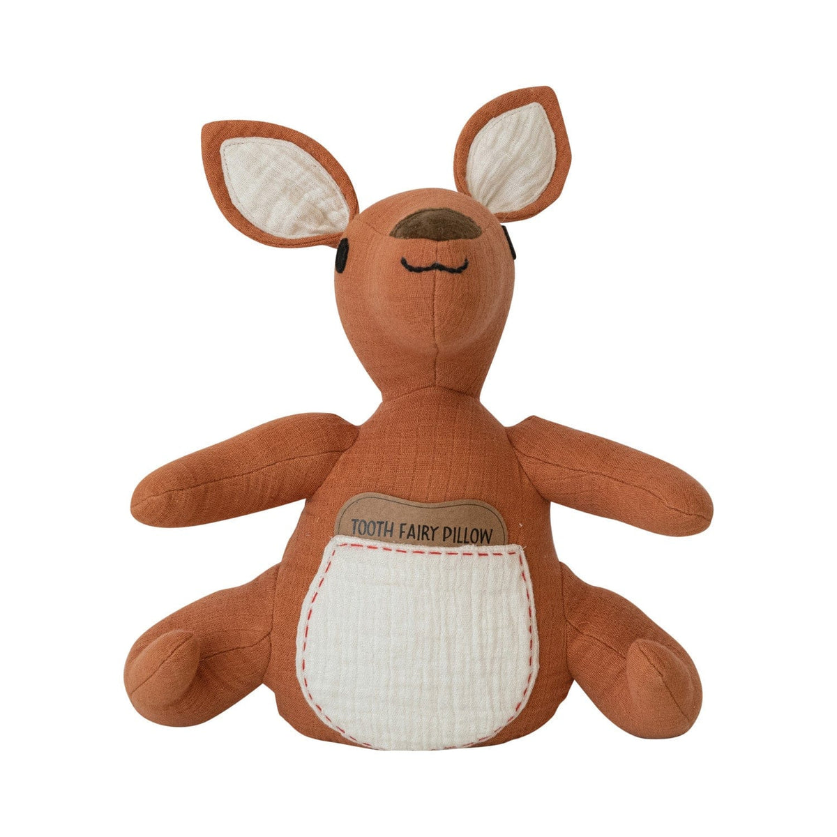 Creative Co-op Hand-Embroidered Cotton Double Cloth Kangaroo Tooth Fairy Pillow - Little Miss Muffin Children & Home