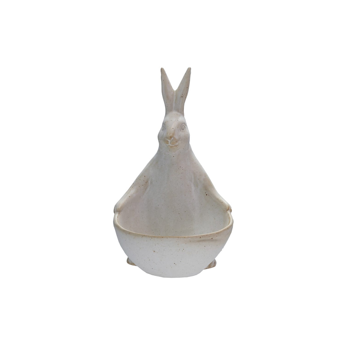 Creative Co-op Stoneware Rabbit with Bowl/Planter (Each One Will Vary) - Little Miss Muffin Children & Home
