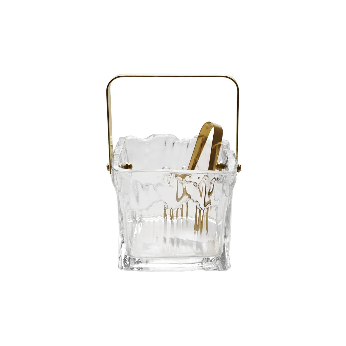 Creative Co-op Textured Glass 24oz Ice Bucket with Tongs - Little Miss Muffin Children & Home