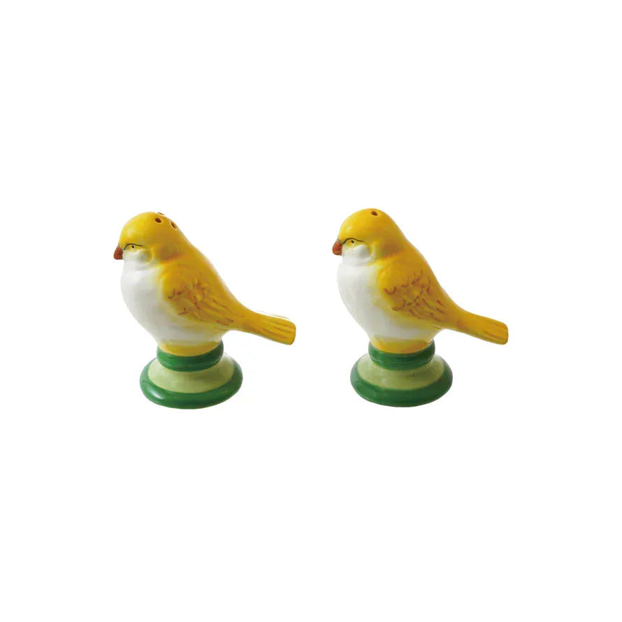 Pair of Ceramic Vintage Reproduction Lovebird Shaped Salt & Pepper Shakers