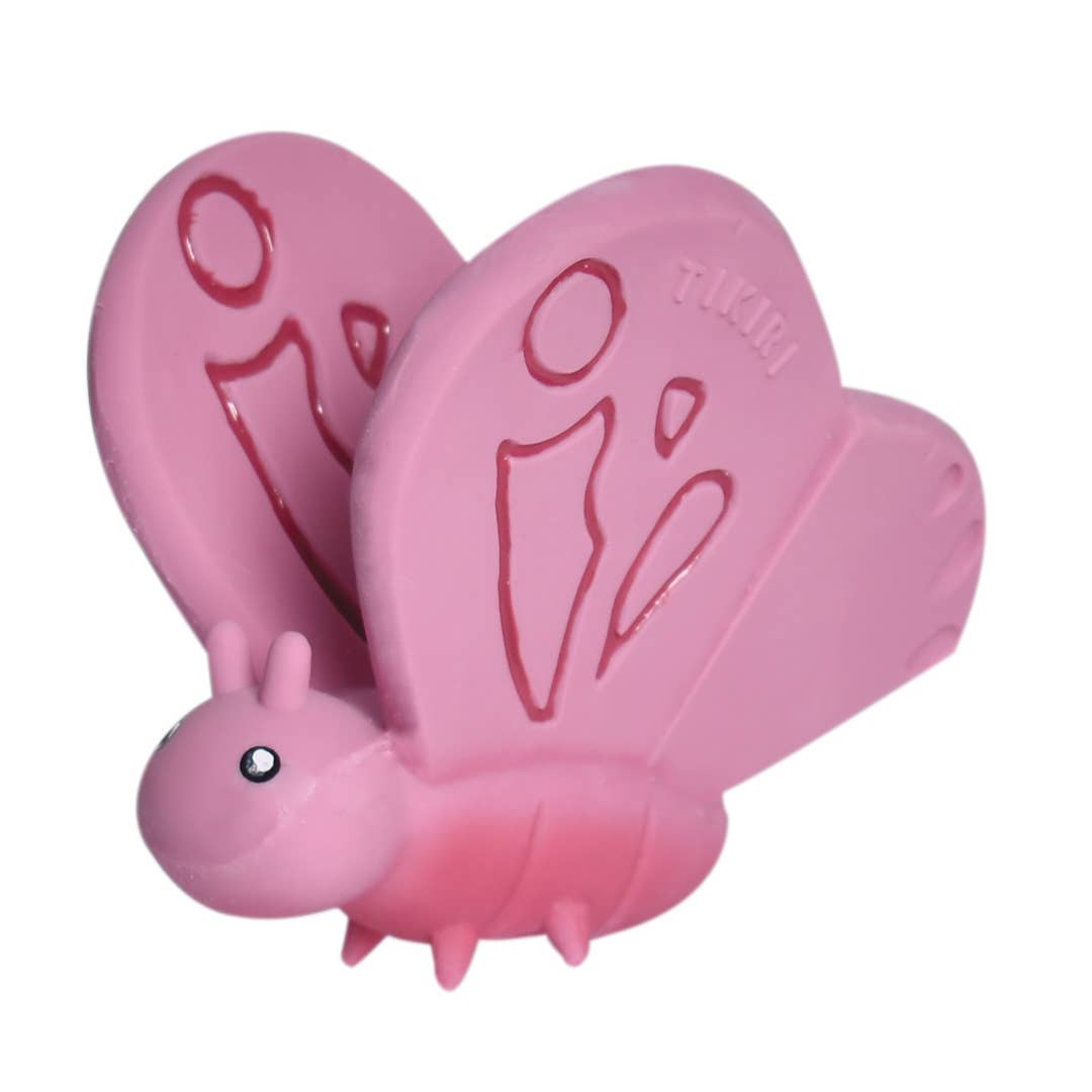 Tikiri Toys Butterfly Natural Organic Rubber Teether, Rattle & Bath Toy - Little Miss Muffin Children & Home