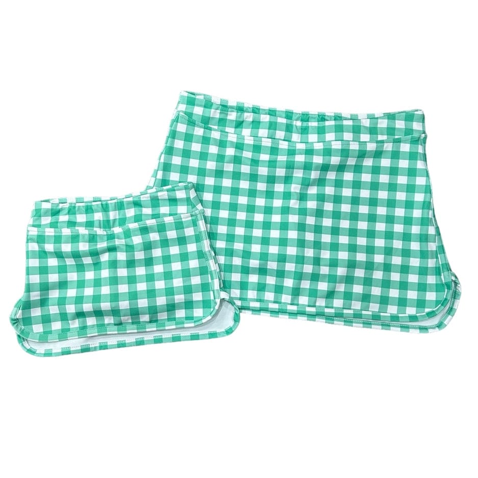 Sugar Bee Clothing Sugar Bee Clothing Emerald Gingham Straight Tennis Skirt - Little Miss Muffin Children & Home