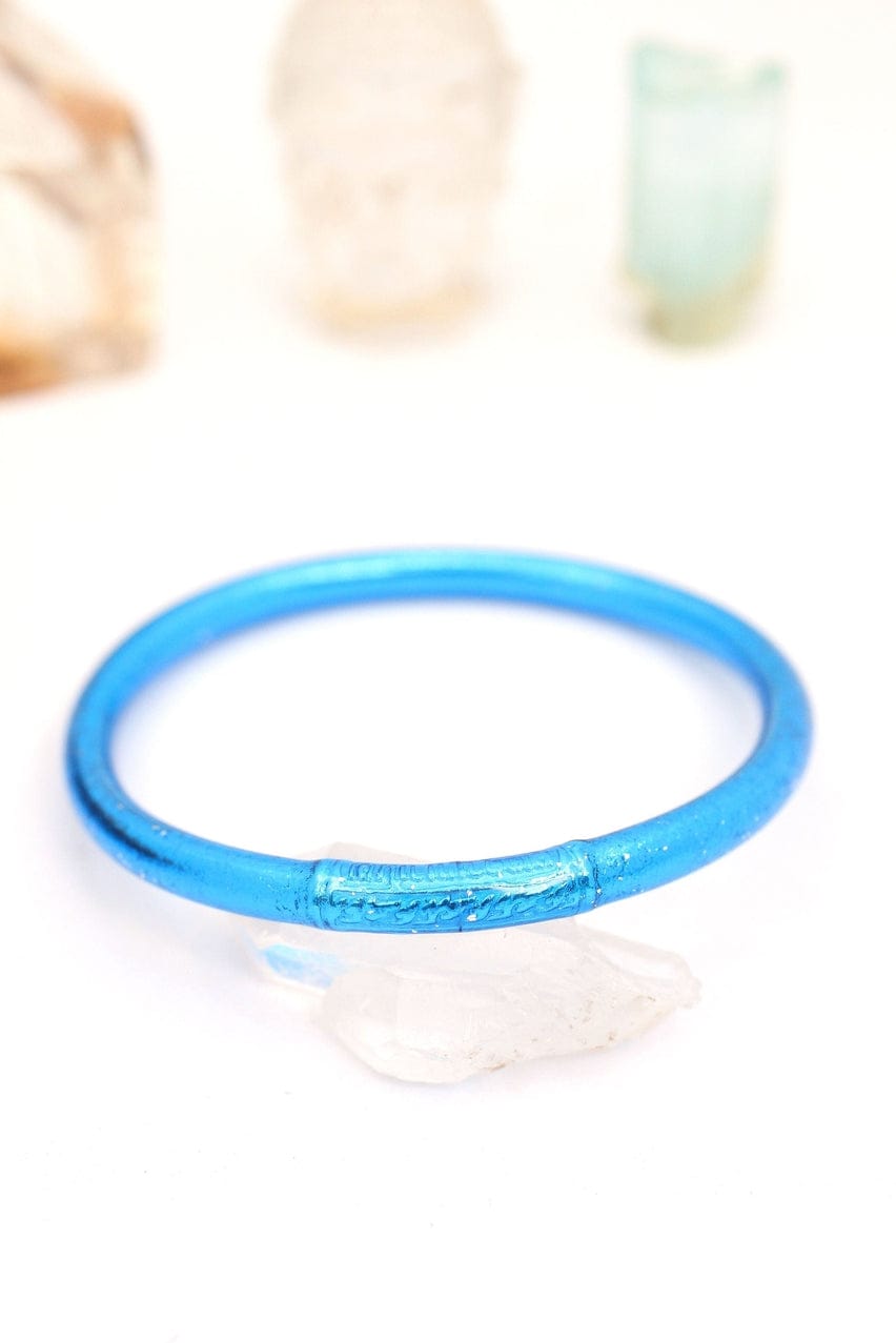 Woman Shops World Single Rainbow Thai Buddhist Temple Bracelet, Mantra Bangle, True Blue - Little Miss Muffin Children & Home