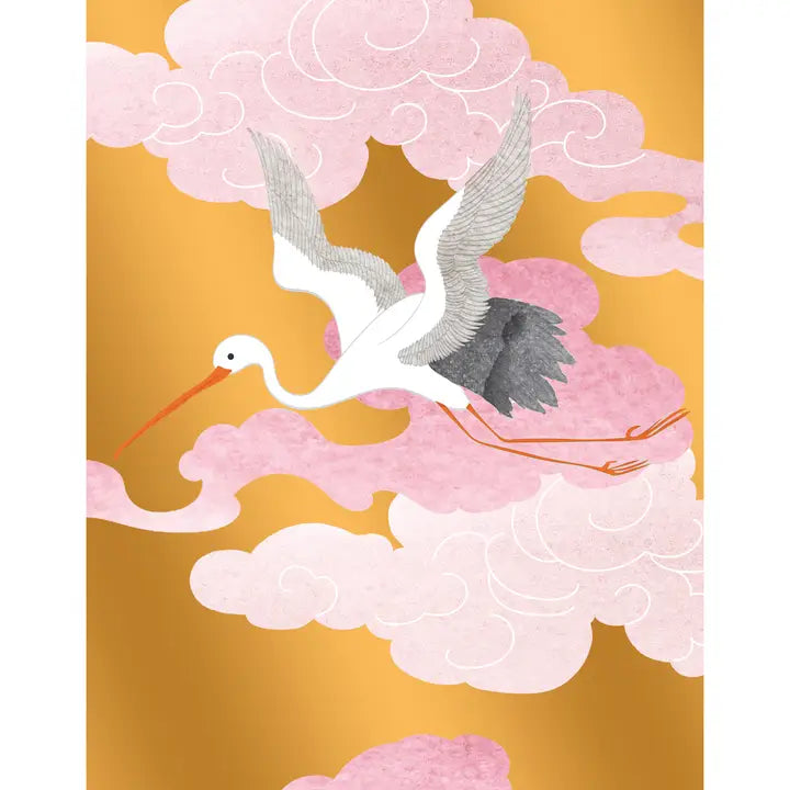 Notes & Queries Inc Greeting Card New Baby Girl Stork - Little Miss Muffin Children & Home
