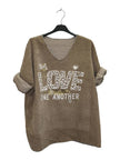 Loowie Love One Another Print V-Neck Velvet Top - Little Miss Muffin Children & Home