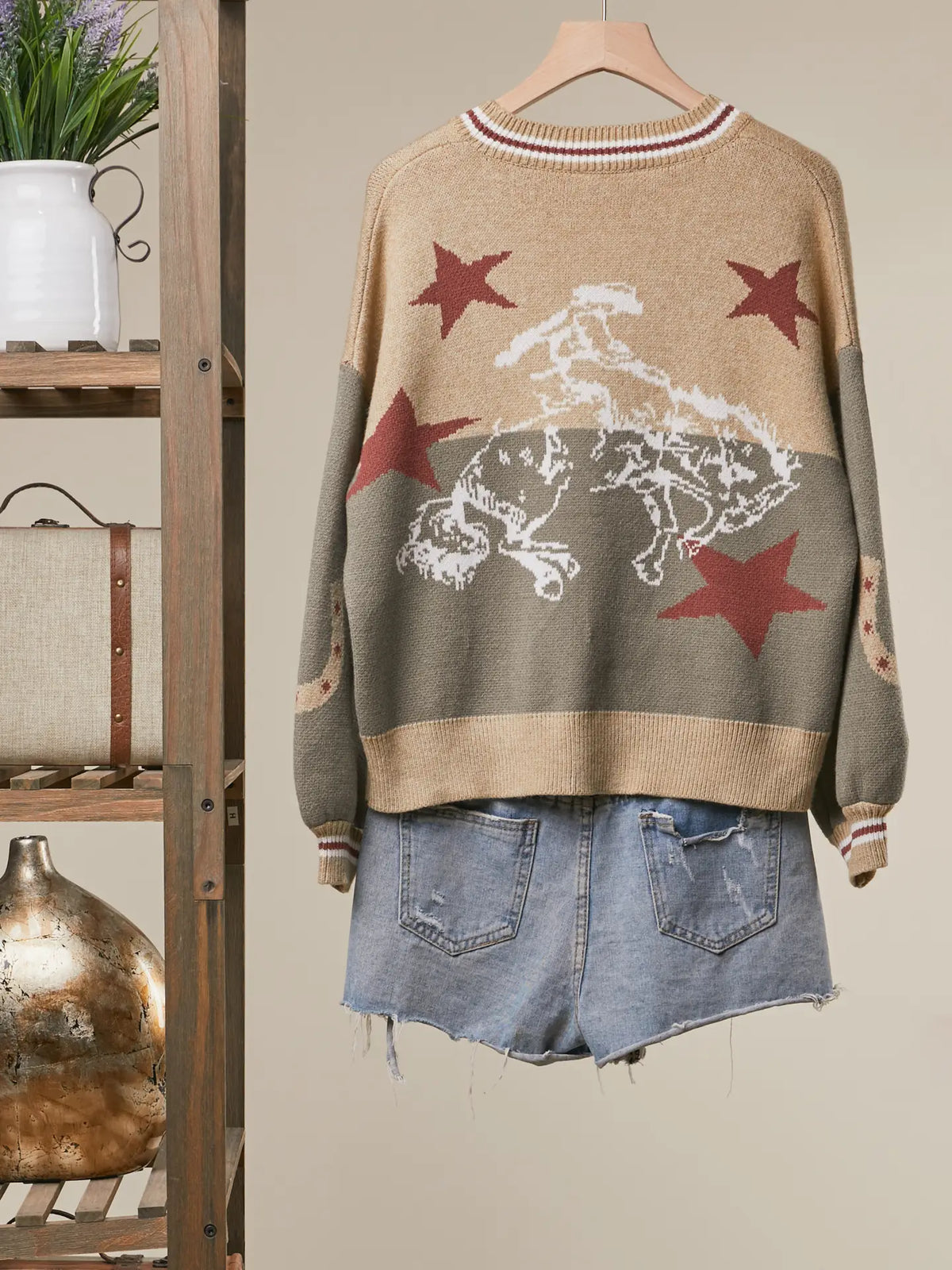 Mello. Western Horse Graphic Knit Cardigan - Little Miss Muffin Children & Home