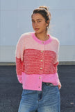 Urban Daizy Striped Fuzzy Knit Volume Sleeve Cardigan - Little Miss Muffin Children & Home