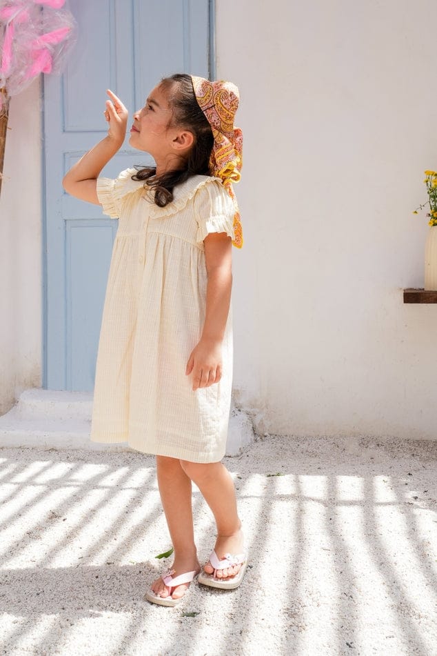 Yo Baby Soft Yellow Stripe Dress with Collar - Little Miss Muffin Children & Home