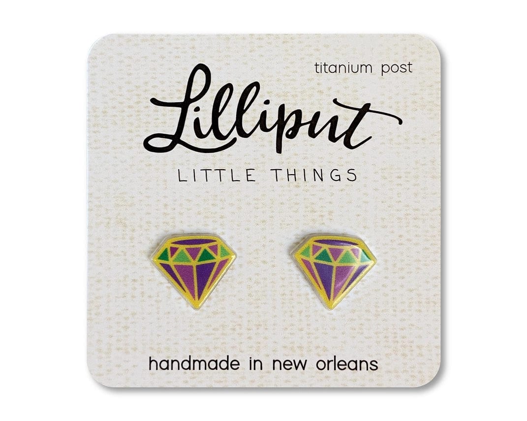 Lilliput Little Things Lilliput Little Things Mardi Gras Diamond Earrings - Little Miss Muffin Children & Home