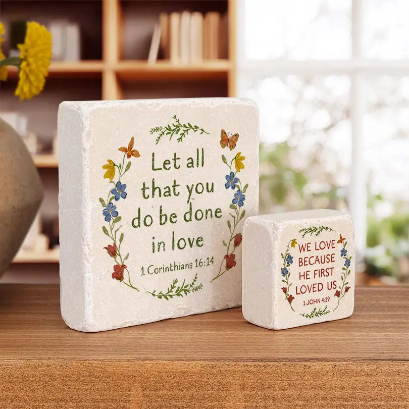 Twelve Stone Art 1 Corinthians 16:14 Large Stone Block - Little Miss Muffin Children & Home