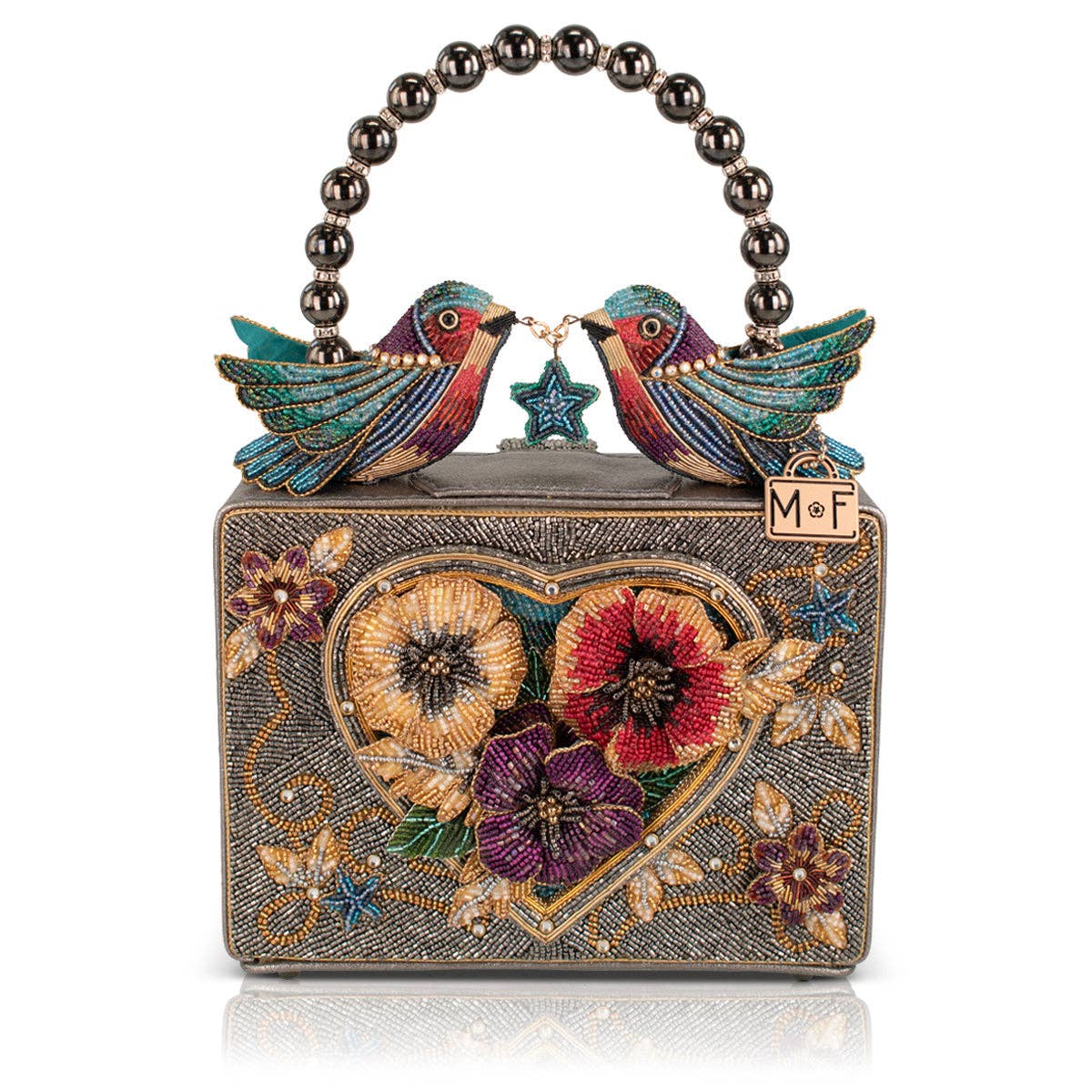 Fluttering Heart top handle handbag by Mary Frances Accessories, view 3