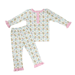 girls pink gingerbread holiday pajamas