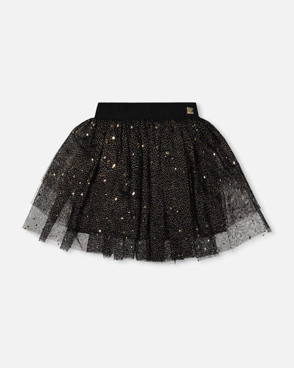 black glitter mesh skirt