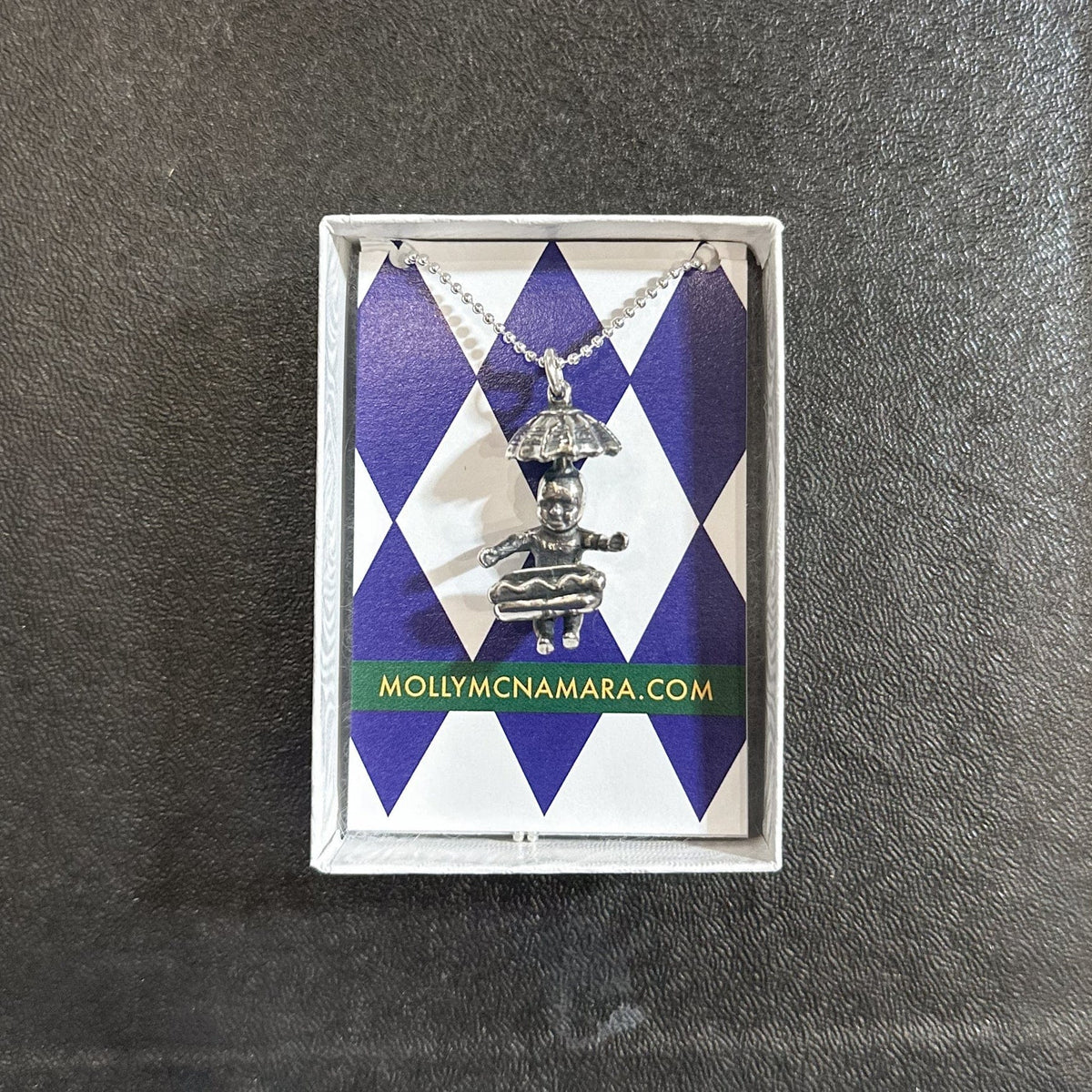 hot dog cart silver pendant