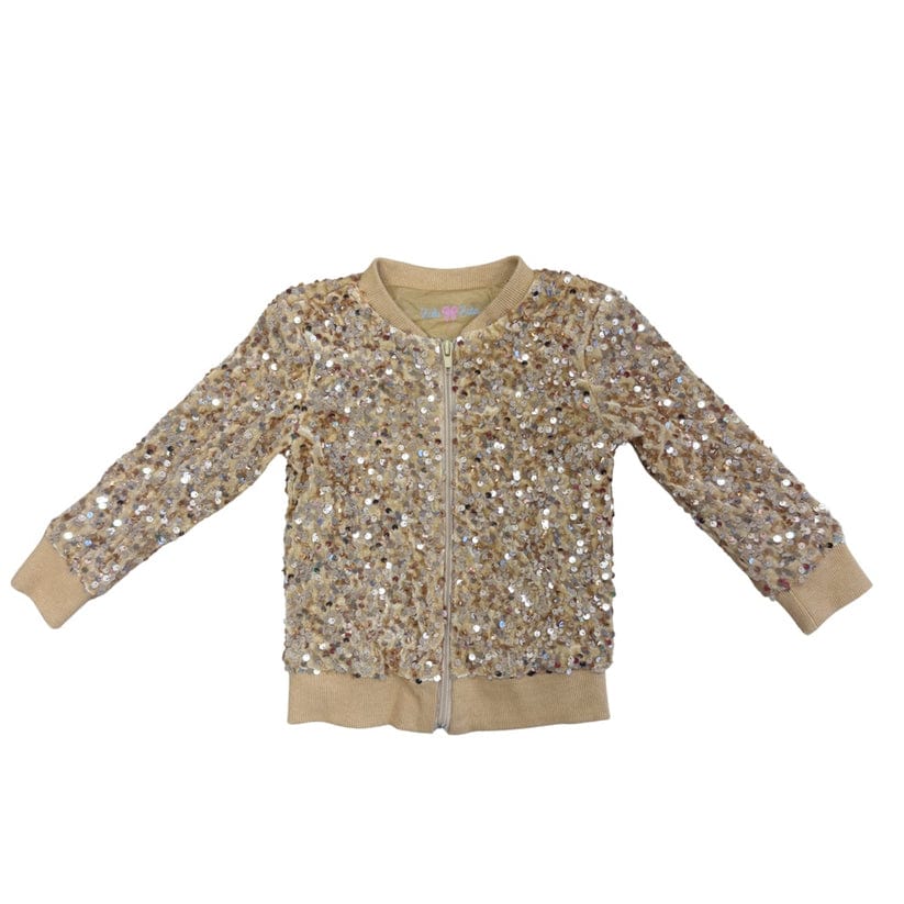 Lulu Bebe Lulu Bebe Kids' Gold Sequin Jacket - Little Miss Muffin Children & Home