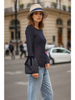 bell sleeve top with bow details