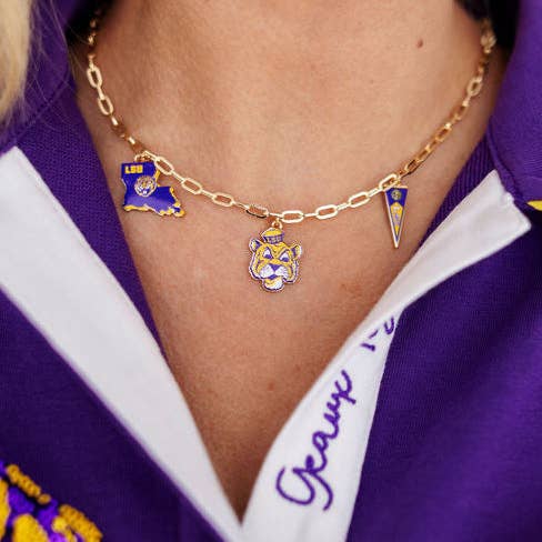 lsu charm necklace