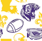 Bald Head Blues Fighting Tiger Purple & Gold All-Over Print on White Men's Albatross Polo - Little Miss Muffin Children & Home