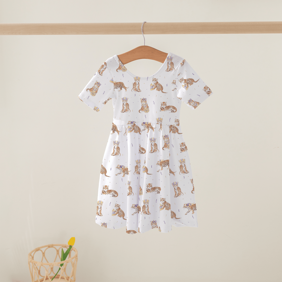 Nola Tawk Nola Tawk Louisiana's Most Valuable Cub Organic Cotton Twirl Dress - Little Miss Muffin Children & Home