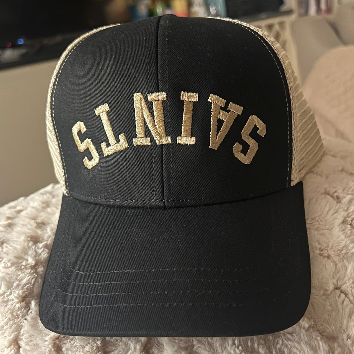 upside down saints hat