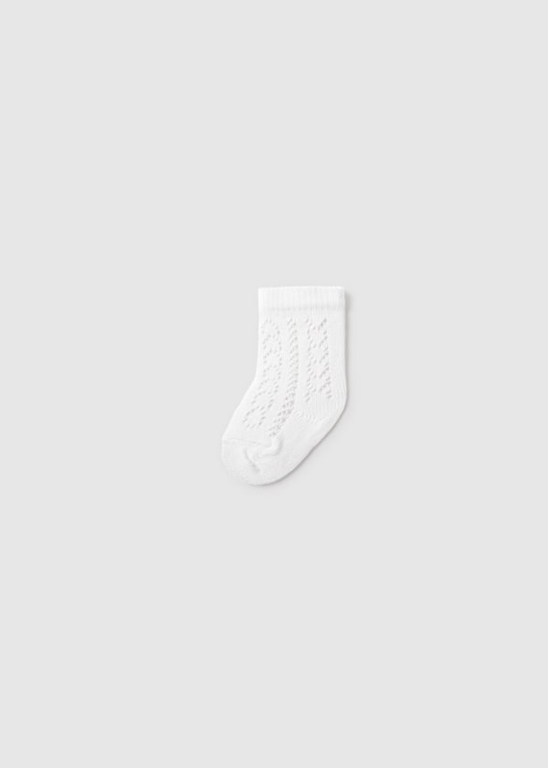 Mayoral Usa Inc Newborn Openwork Crew Socks in White - Little Miss Muffin Children & Home