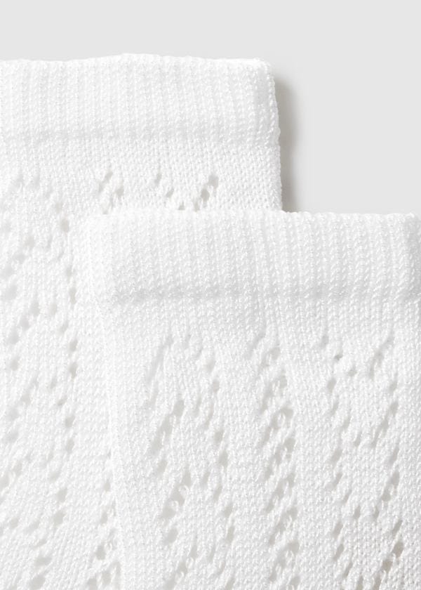 Mayoral Usa Inc Newborn Openwork Crew Socks in White - Little Miss Muffin Children & Home