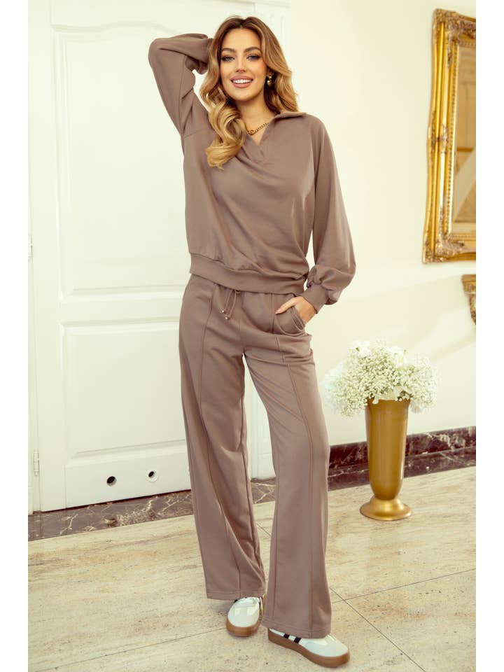 two piece outfit wide leg pants set