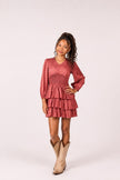 Joyous and Free Joyous and Free Gratitude Long Sleeve Dress in Rose Leo Jacquard - Little Miss Muffin Children & Home