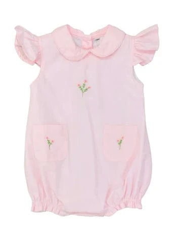 Lulu Bebe Lulu Bebe Ruth Flutter Sleeve Embroidered Bubble with Pockets - Little Miss Muffin Children & Home