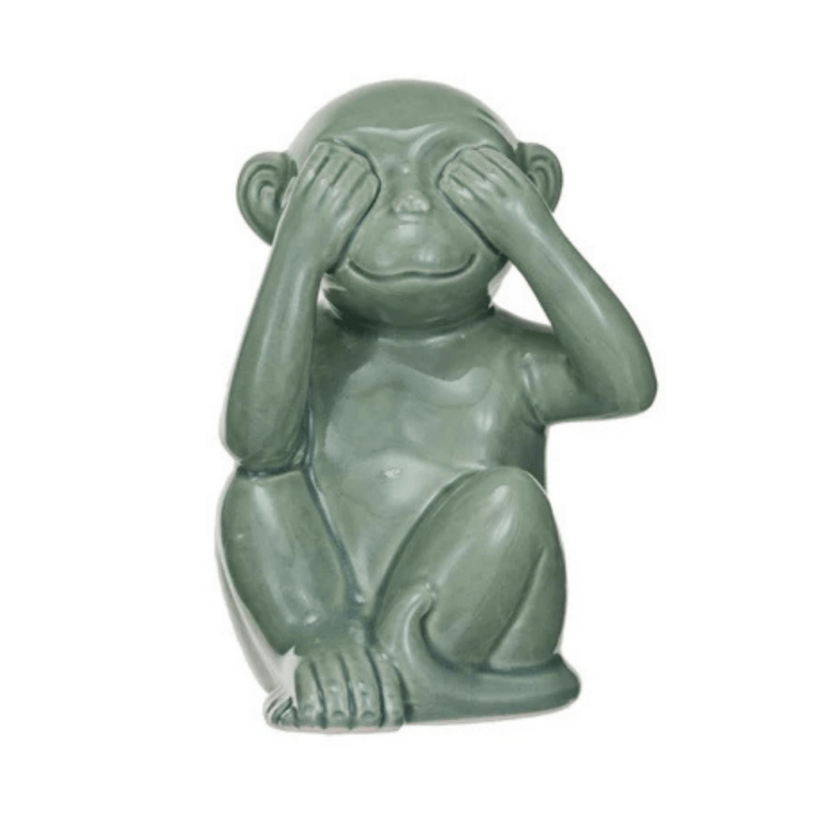 Stoneware Hear/Speak/See No Evil Monkey,