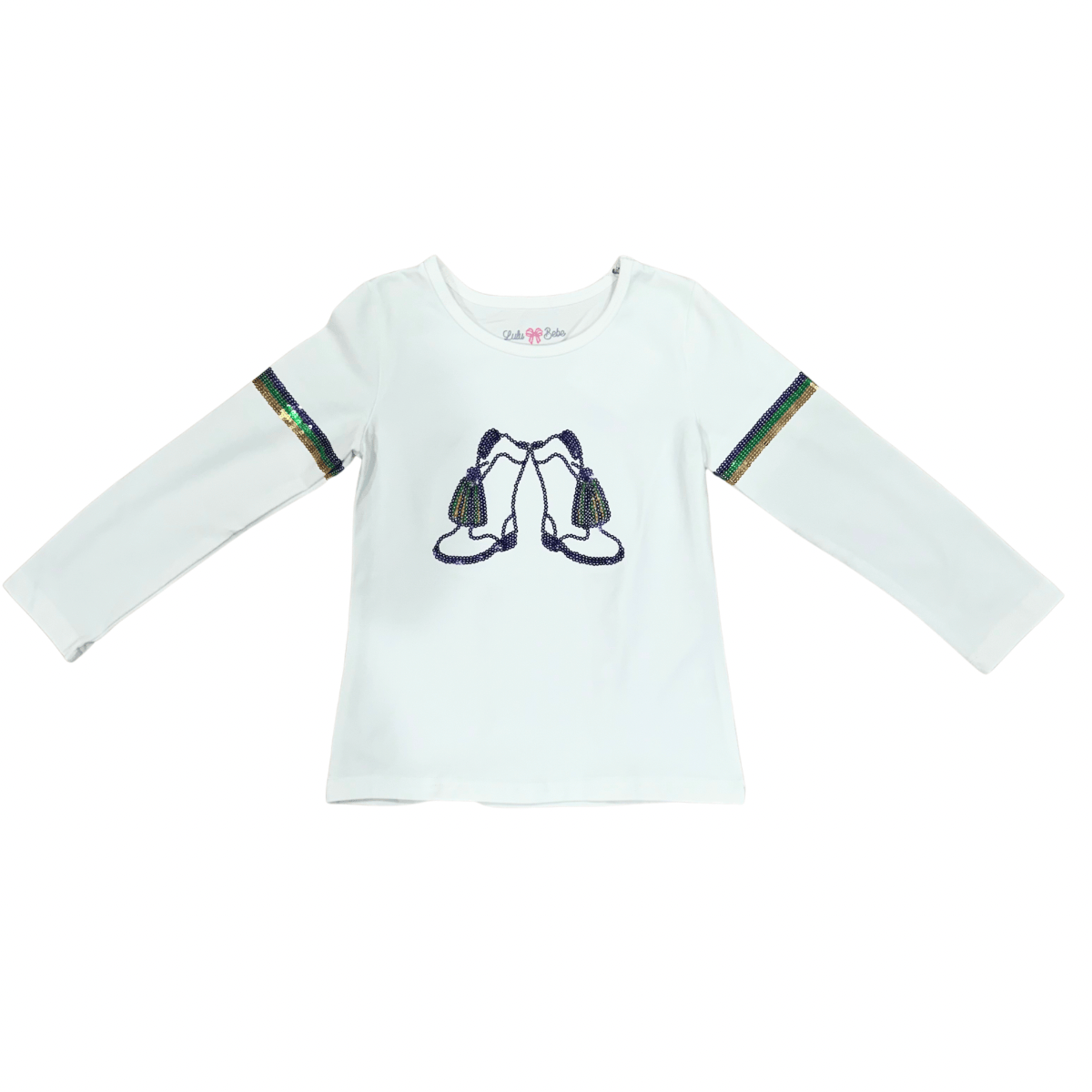 white sequin marching boot long sleeve