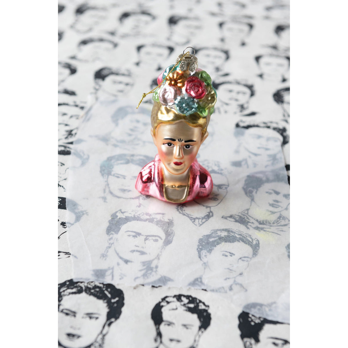 Creative Co-Op Creative Co-op Hand-Painted Glass Frida Kahlo Ornament - Little Miss Muffin Children & Home