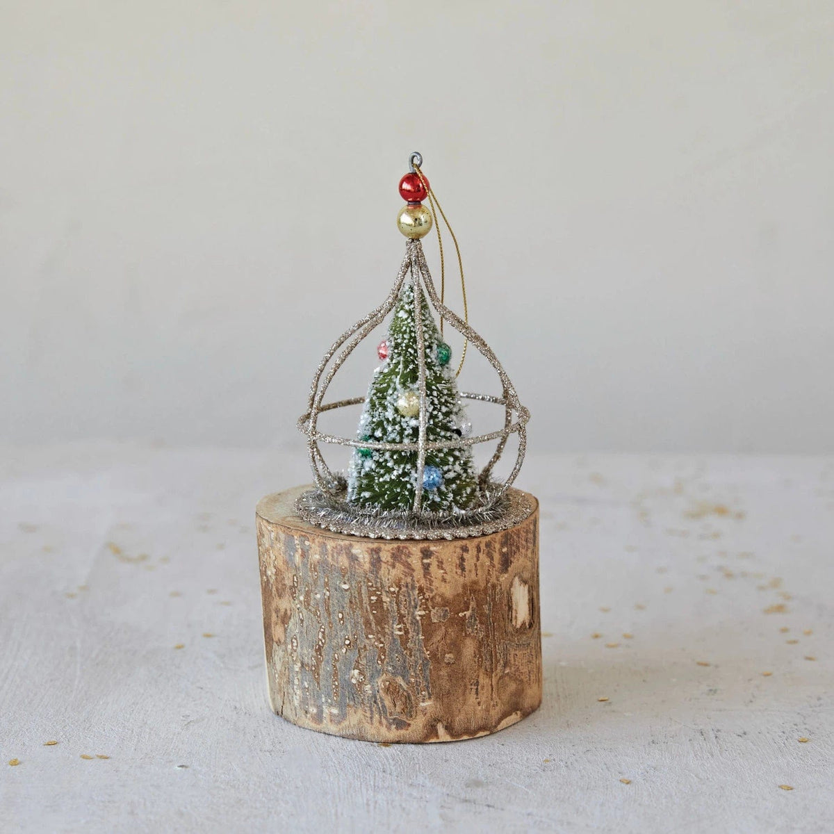 Creative Co-Op Creative Co-op Sisal Christmas Tree Ornament with Glitter - Little Miss Muffin Children & Home