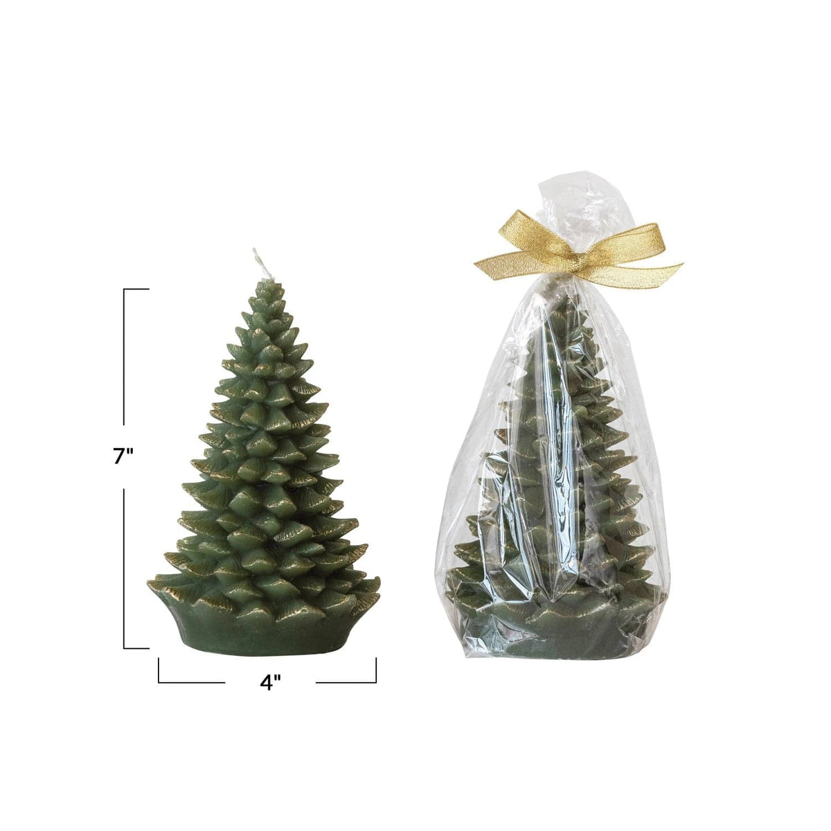 Creative Co-op Creative Co-Op Unscented 4"dx7"h Tree Shaped Candles, Evergreen, Boxed Set Of 2 - Little Miss Muffin Children & Home