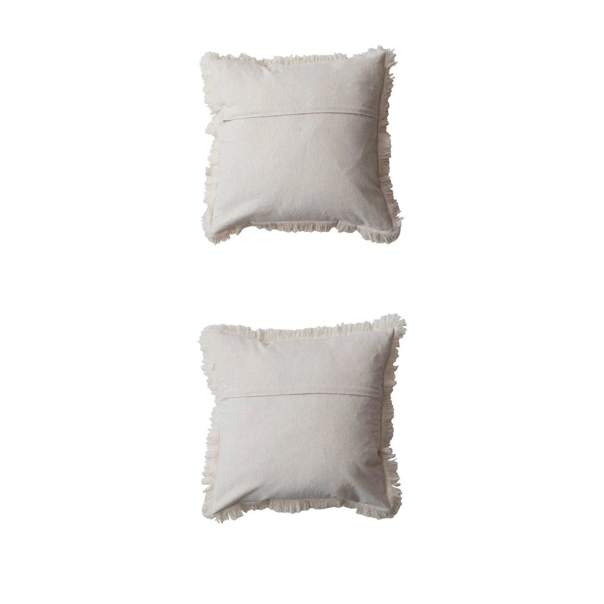 Creative Co-op Creative Co-op 18" Square Woven Cotton & Linen Pillow with Fringe, 2 Styles - Little Miss Muffin Children & Home