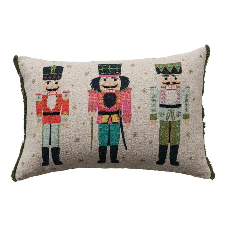 nutcracker pillow with fringe