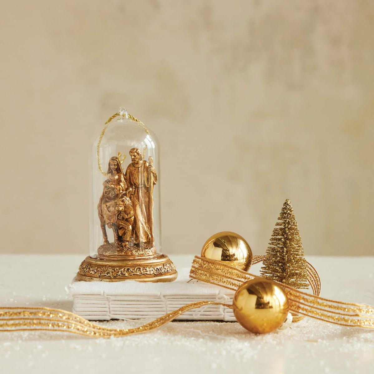 Creative Co-op Resin Cloche Holy Family Ornament with LED Light - Little Miss Muffin Children & Home