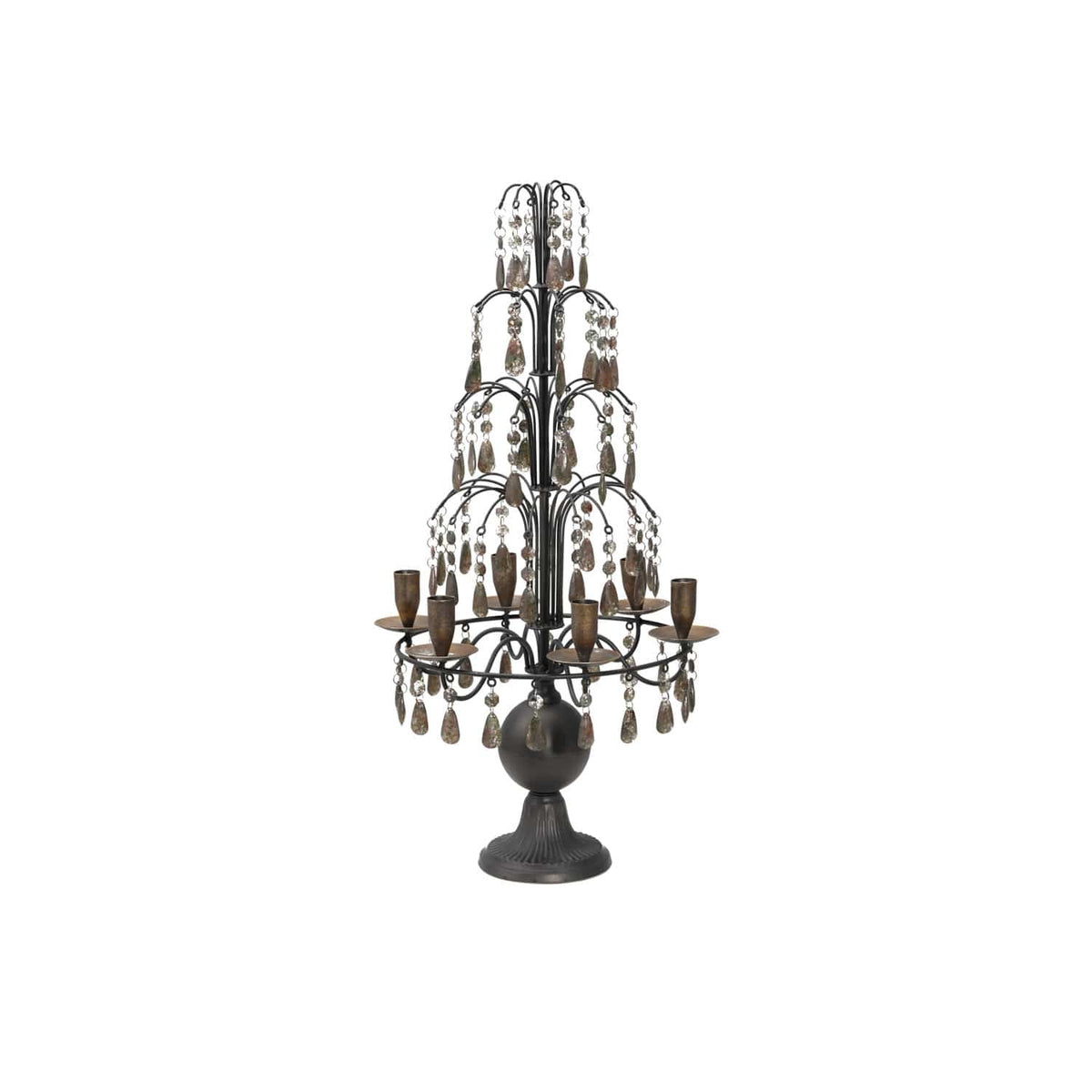 Creative Co-op Creative Co-op Smoke Crystal & Matte Black 6-Taper Candelabra - Little Miss Muffin Children & Home